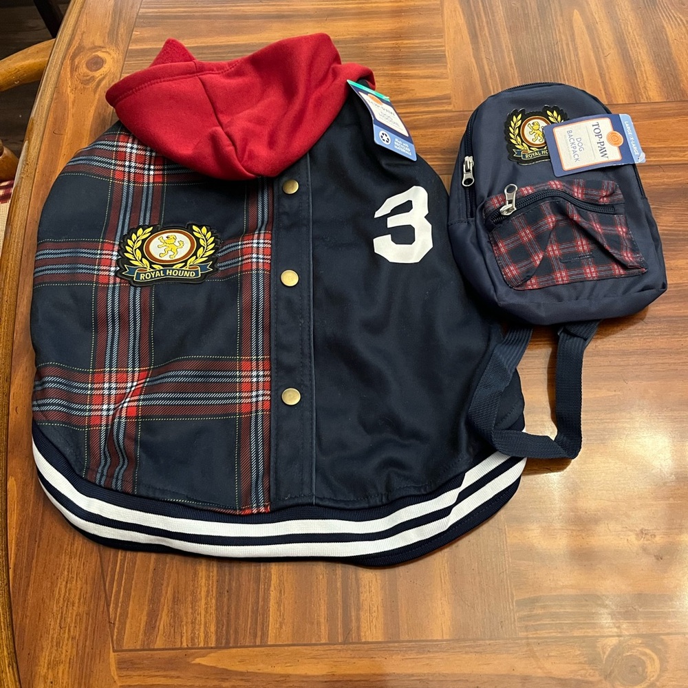 NWT Top Paw Dog Large Winter Coat and Backpack Combo